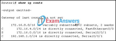 CCNA Exploration 2: ERouting Chapter 8 Exam Answers (v4.0) 13