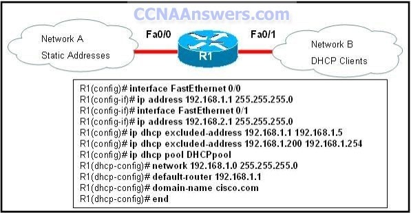 The hosts in network A all have static addresses that are assigned in the 192.168.2.0.24 network1 CCNA 4 Practice Final Exam V4.0 Answers