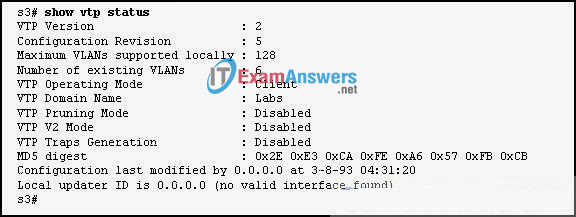 CCNA Exploration 3: ESwitching Practice Final Exam Answers (v4.0) 10