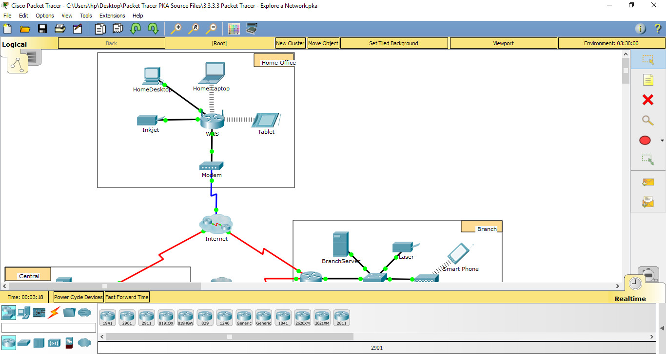 3.3.3.3 Packet Tracer - Explore a Network Instructions Answers 6