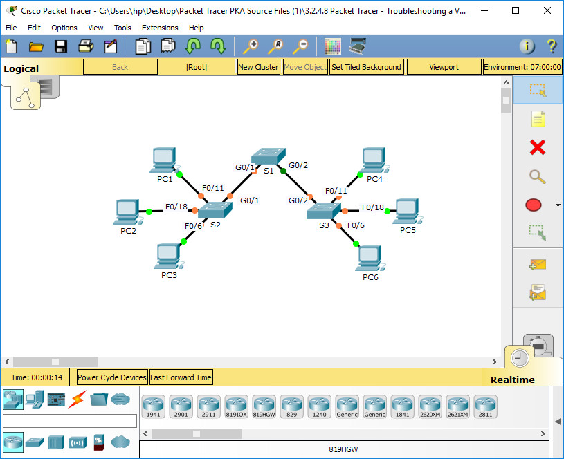 6.2.3.8 Packet Tracer - Troubleshooting a VLAN Implementation - Scenario 2 Instructions Answers 1