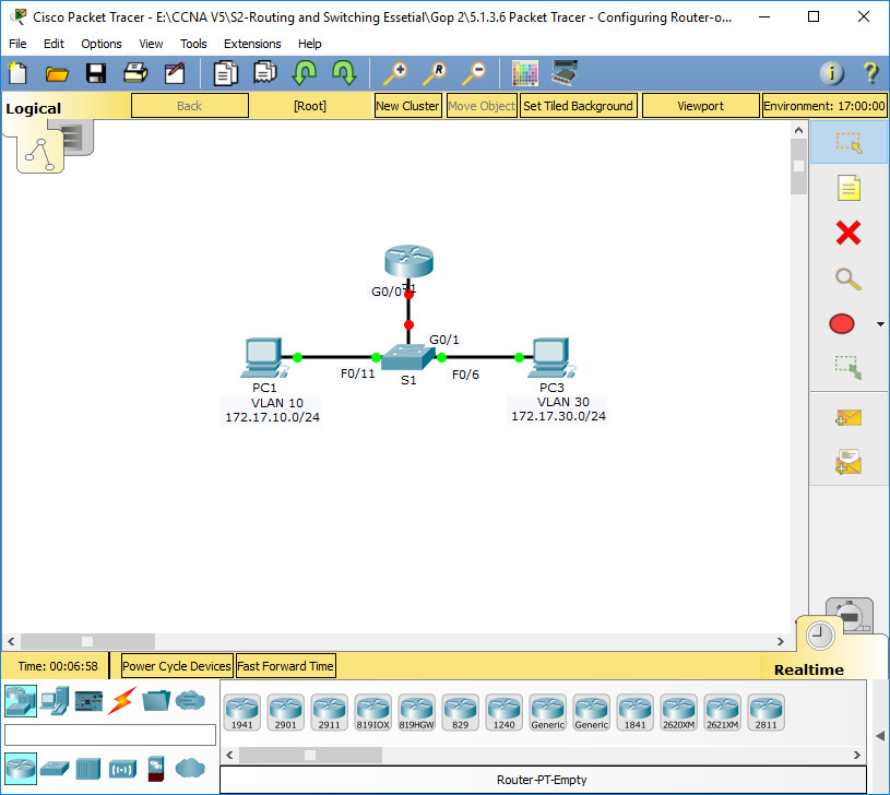 router on a stick packet tracer