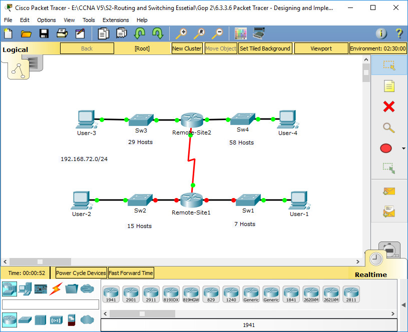 6.3.3.6 Packet Tracer - Designing and Implementing a VLSM Addressing Scheme Instructions Answers 6