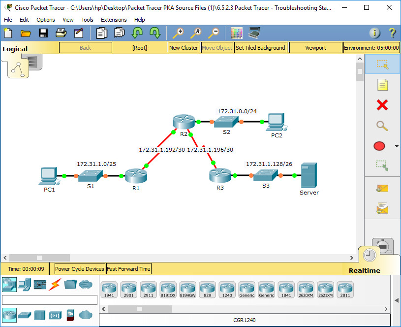 2.3.2.3 Packet Tracer - Troubleshooting Static Routes Instructions Answers 4