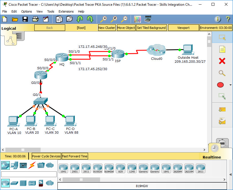 6.6.1.2 Packet Tracer - Skills Integration Challenge Instructions Answers 4