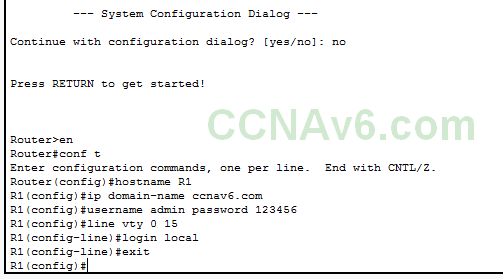 daarna koken streepje Chapter 6 - Enabling SSH on Cisco Routers and Switches