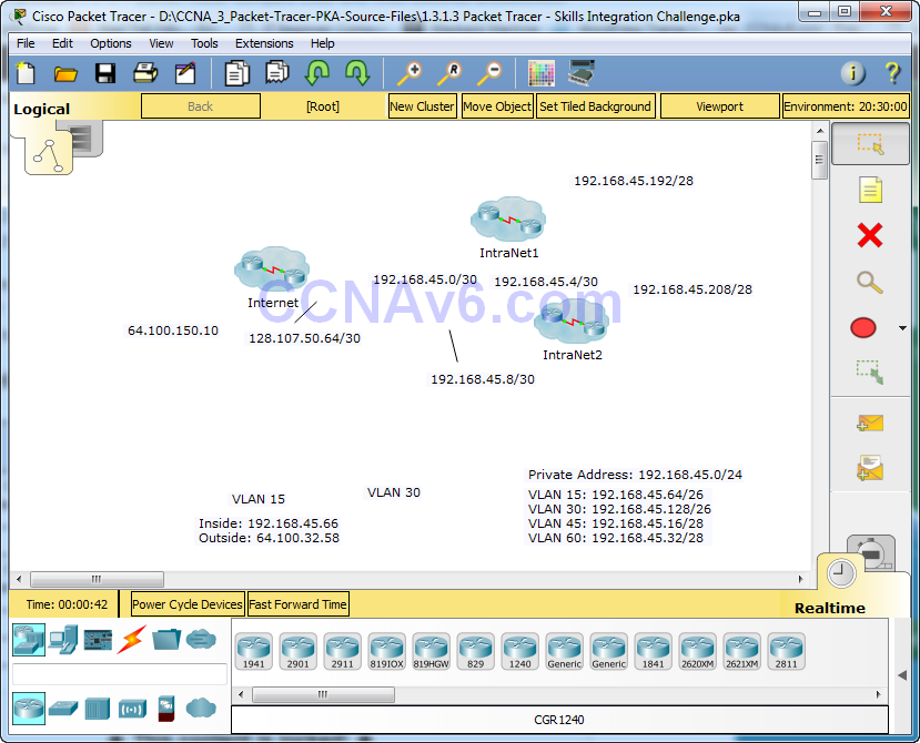 1.3.1.3 Packet Tracer - Skills Integration Challenge Answers 1