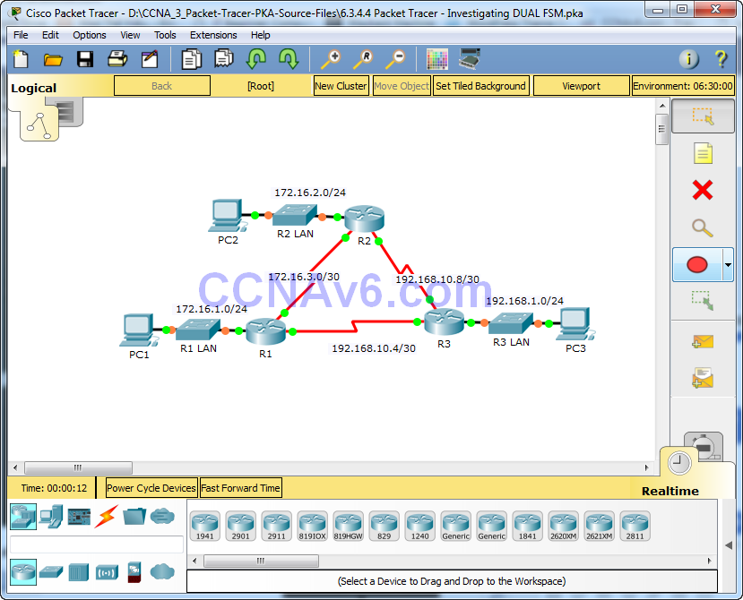 6.3.4.4 Packet Tracer - Investigating DUAL FSM Instructions Answers 5