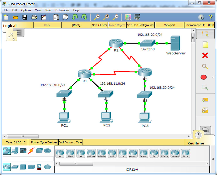 cisco packet tracer example configuration