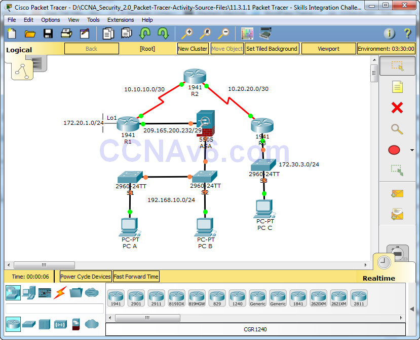 11.3.1.1 Packet Tracer - Skills Integration Challenge Answers 1