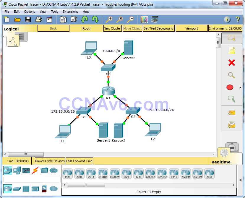 4.4.2.9 Packet Tracer - Troubleshooting IPv4 ACLs Answers 1