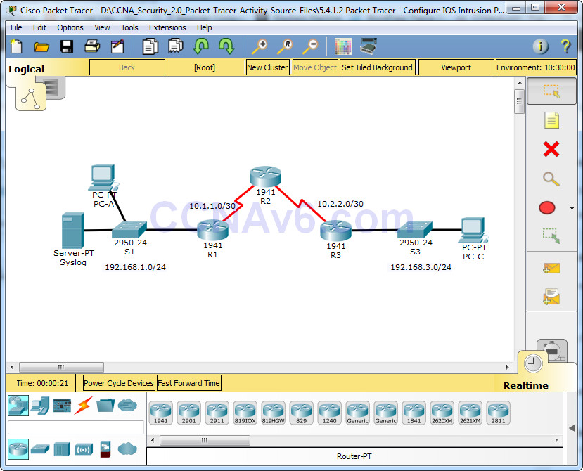 5.4.1.2 Packet Tracer - Configure IOS Intrusion Prevention System (IPS) Using CLI Answers 16