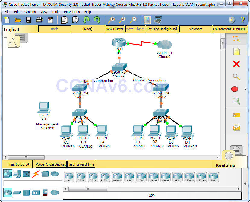 6.3.1.3 Packet Tracer - Layer 2 VLAN Security Answers 12