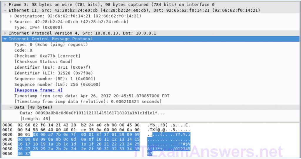 wireshark packet capture reply mac address