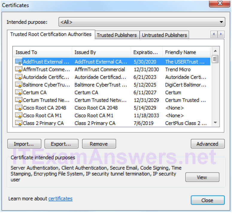 9.2.2.7 Lab – Certificate Authority Stores (Instructor Version) 2