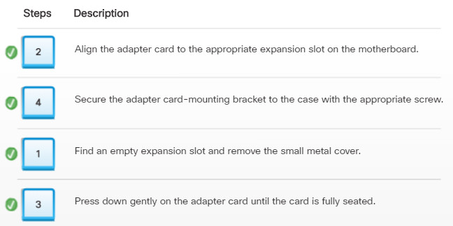 Check Your Understanding - Installing Adapter Cards