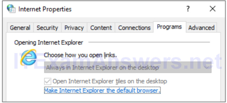 open internet explorer tiles on the desktop