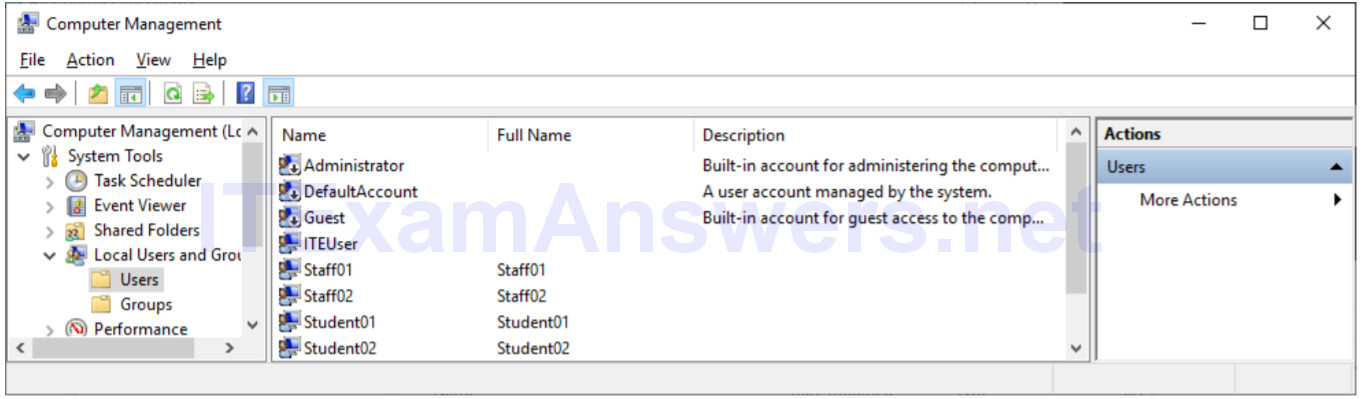 13.3.3.6 Lab - Configure Users and Groups in Windows (Answers) - ITE7 4