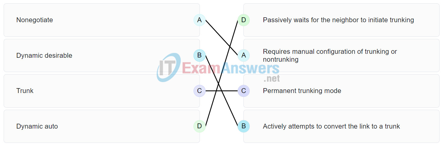 CCNA 2 v7 Modules 1 - 4: Switching Concepts, VLANs, and InterVLAN Routing Exam Answers 1