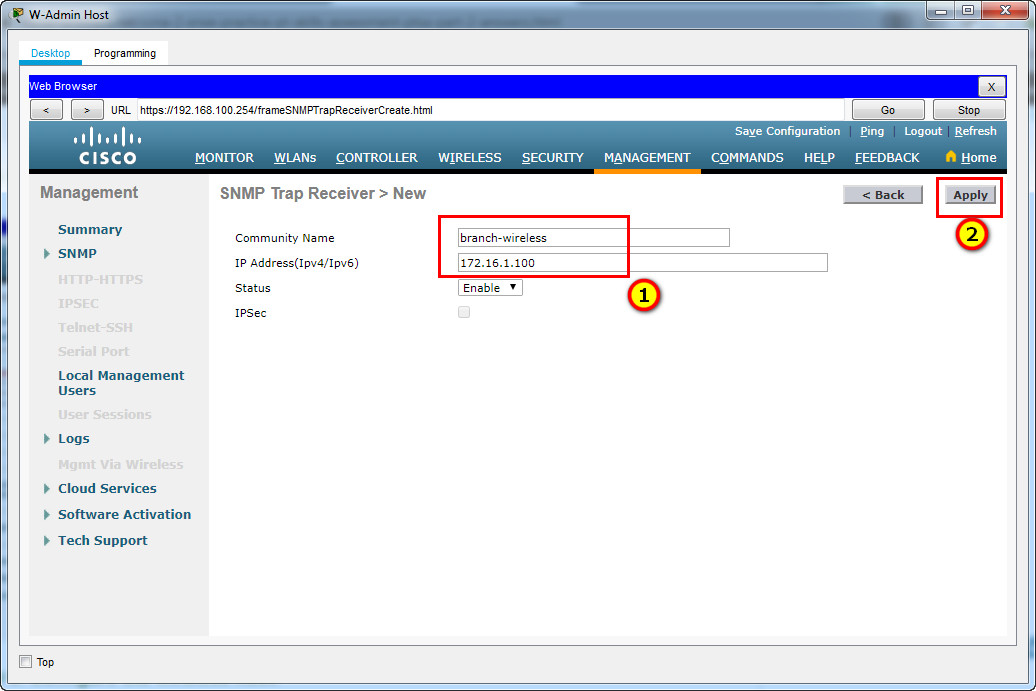 CCNA 2: SRWE Practice PT Skills Assessment (PTSA) - Part 2 Answers 54