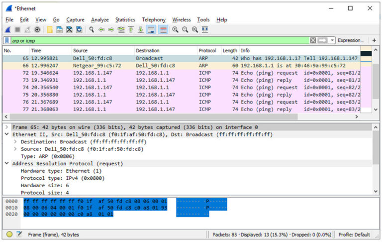 wireshark capture filter for ping