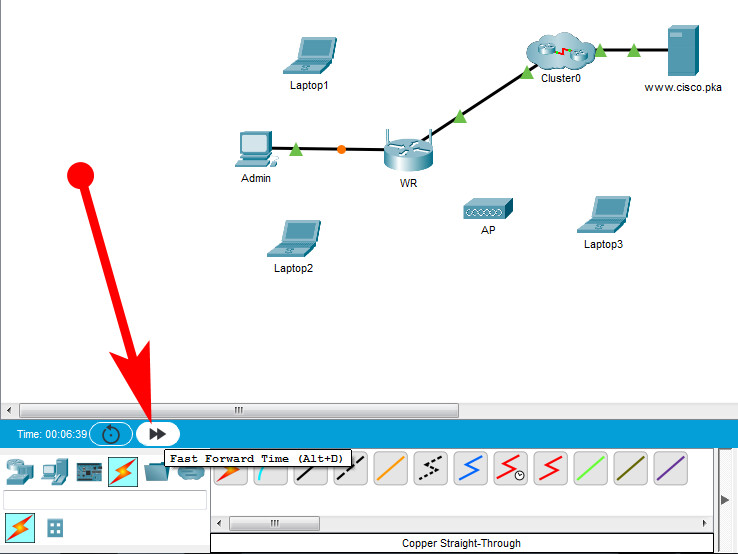 Fast Forward Time on Packet Tracer