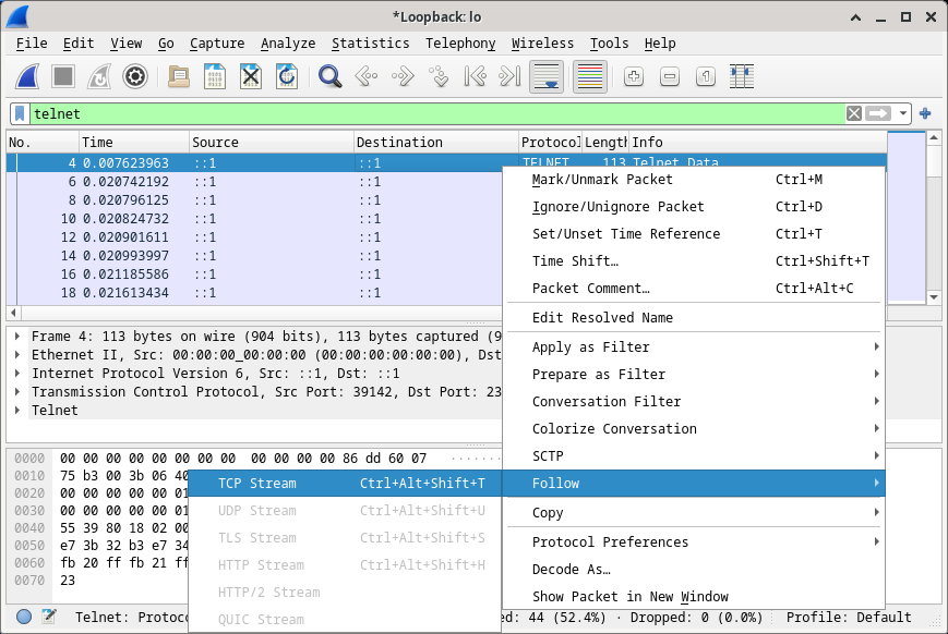 21.2.12 Lab - Examining Telnet and SSH in Wireshark (Answers) 4