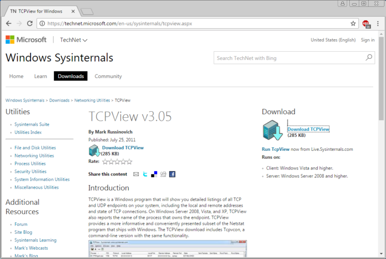 tcpview download microsoft