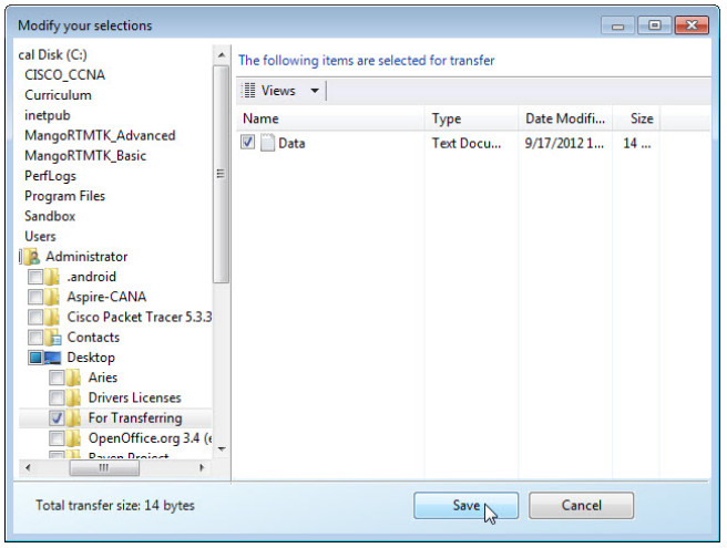 5.1.4.4 Lab – Data Migration in Windows (Answers) 57