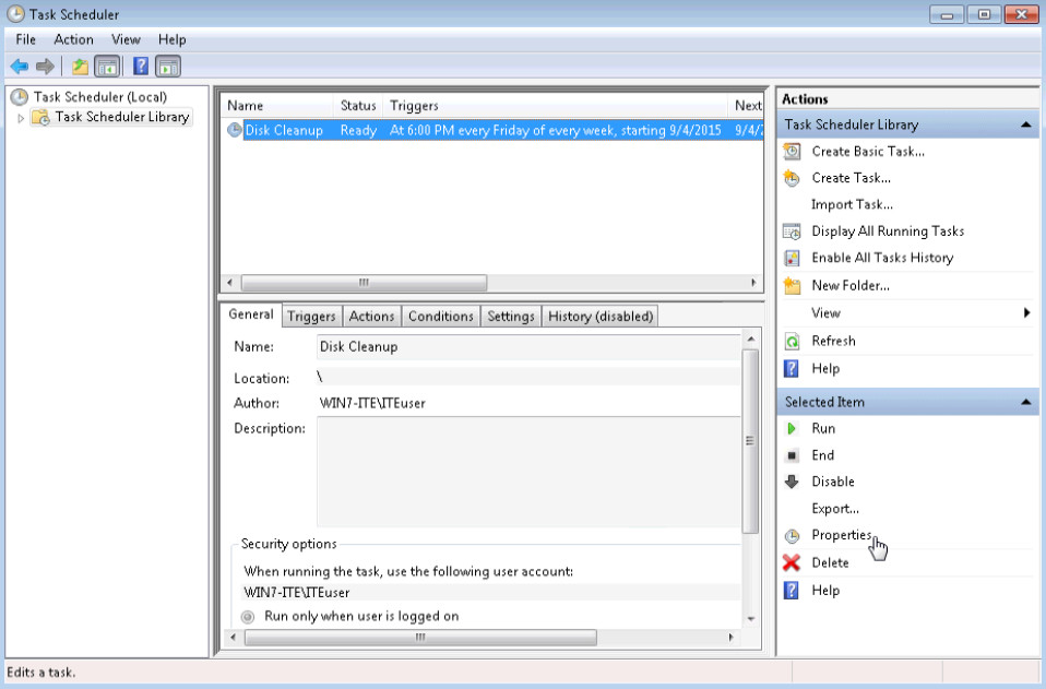 6.3.1.5 Lab - Task Scheduler in Windows 7 and Vista (Answers) 36