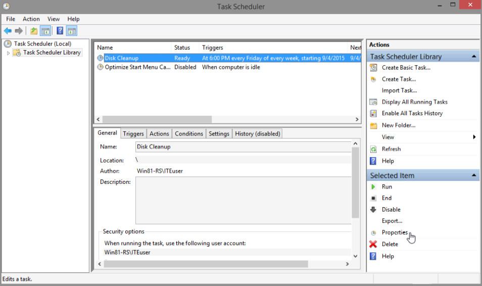 6.3.1.5 Lab - Task Scheduler in Windows 8 (Answers) 35