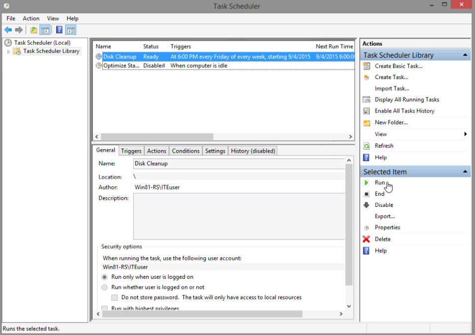 6.3.1.5 Lab - Task Scheduler in Windows 8 (Answers) 40