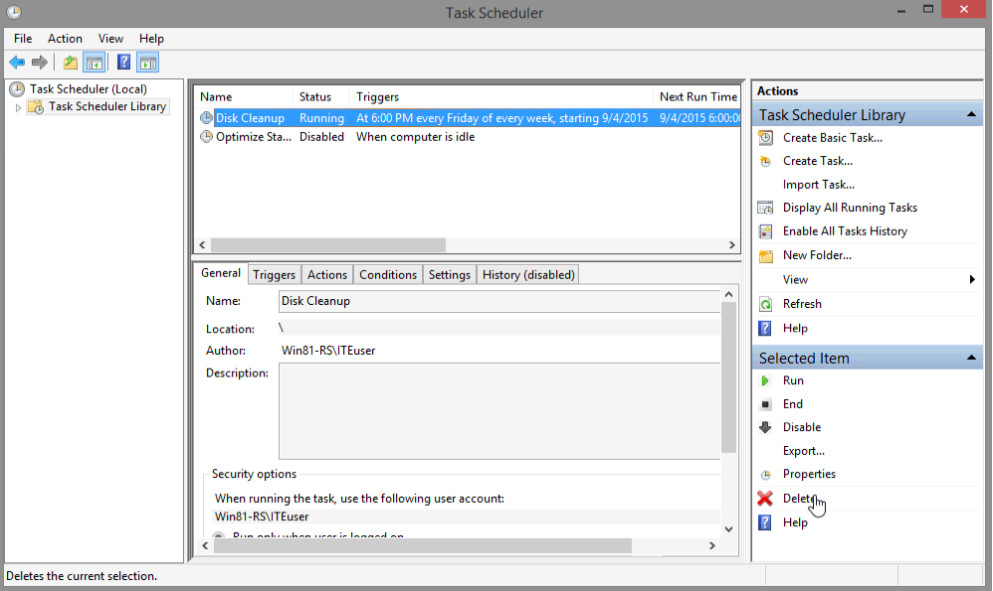 6.3.1.5 Lab - Task Scheduler in Windows 8 (Answers) 44