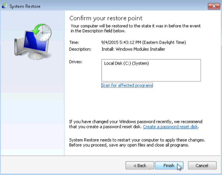 6.3.1.7 Lab - System Restore in Windows 7 and Vista (Answers) 30