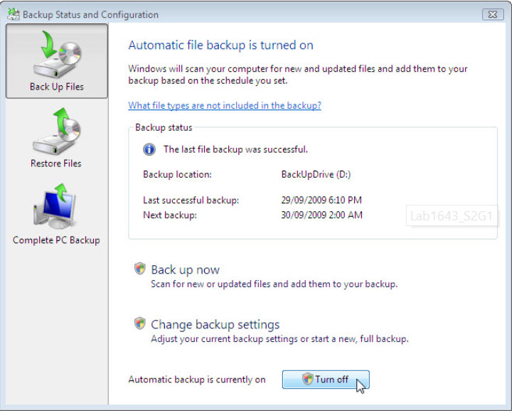 12.3.1.3 Lab - Configure Data Backup and Recovery in Windows 7 and Vista (Answers) 60