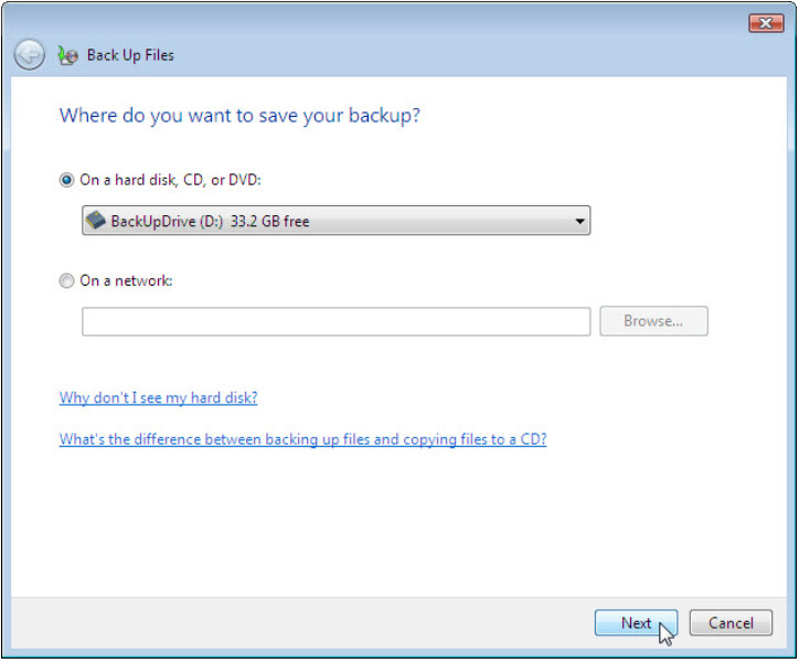 12.3.1.3 Lab - Configure Data Backup and Recovery in Windows 7 and Vista (Answers) 62