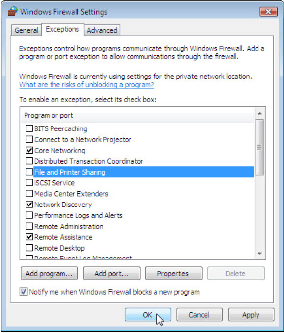 12.3.1.5 Lab - Configure the Firewall in Windows 7 and Vista (Answers) 58