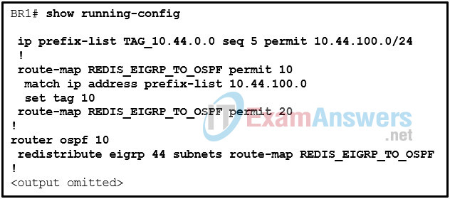 Chapters 15 - 17: Conditional Forwarding and Route Redistribution Exam Answers (CCNPv8 ENARSI) 8