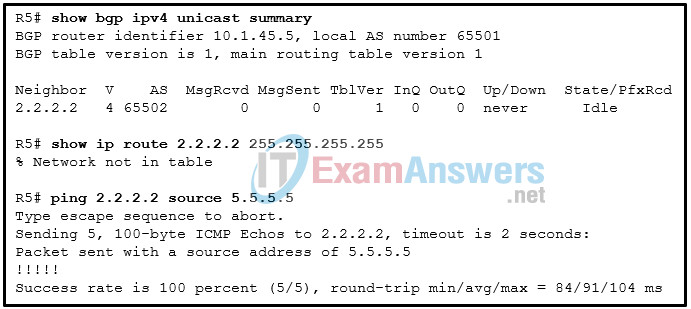 Chapters 11 - 14: BGP Exam Answers (CCNPv8 ENARSI) 11