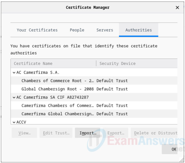 17.2.7 Lab - Certificate Authority Stores Answers 8