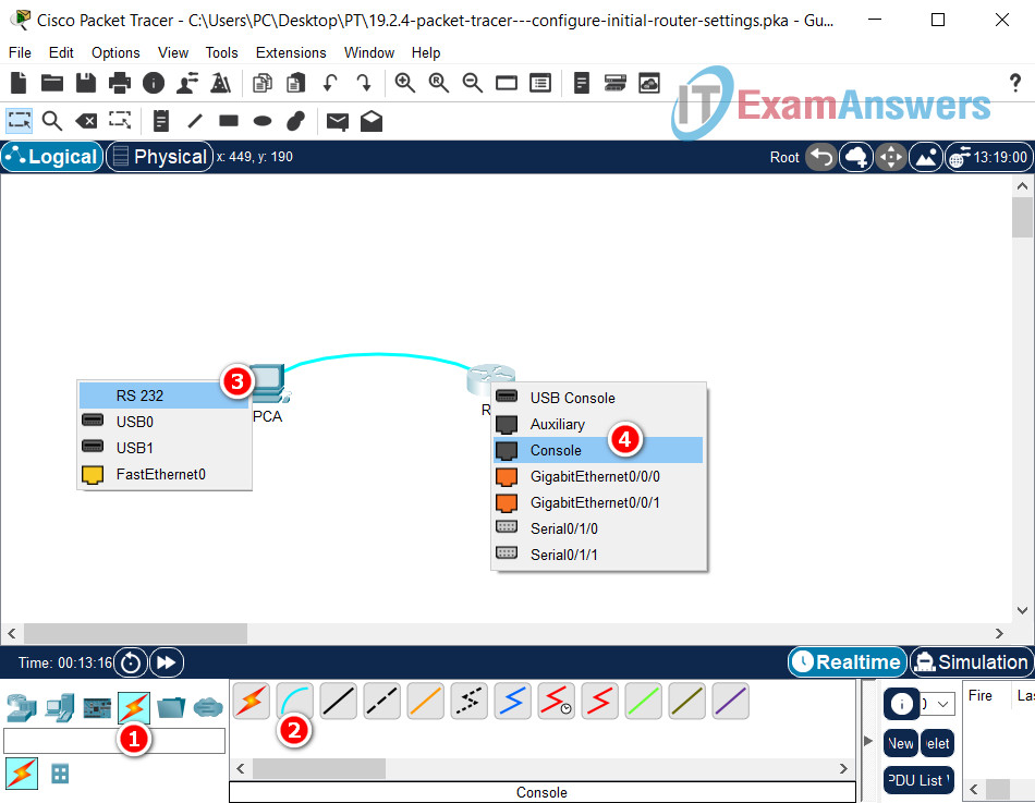 19.2.4 Packet Tracer - Configure Initial Router Settings Answers 4