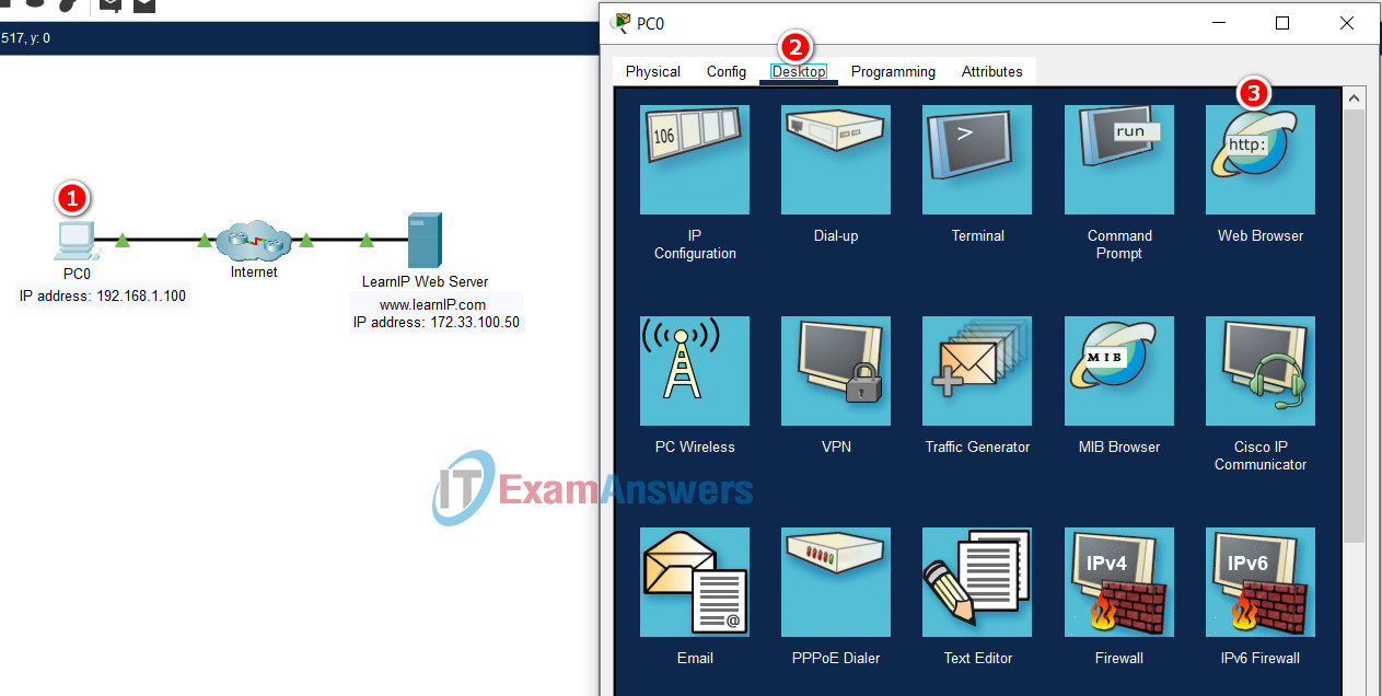 8.1.2 Packet Tracer - Connect to a Web Server Answers 7