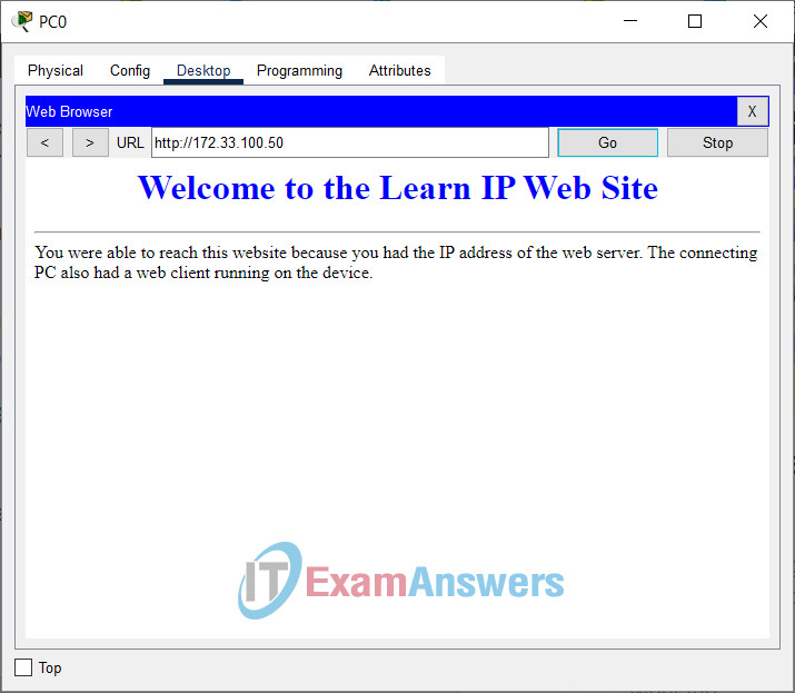 8.1.2 Packet Tracer - Connect to a Web Server Answers 8