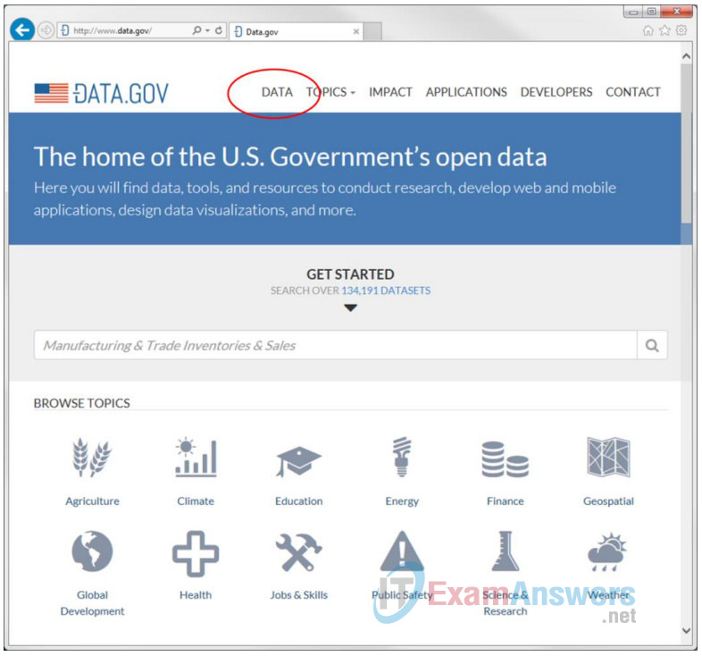 1.2.2.3 Lab - Explore Sources of Open Data Answers 31