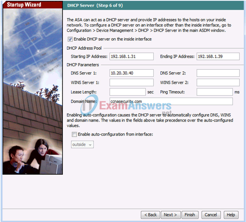 10.1.4.8 Lab - Configure ASA 5505 Basic Settings and Firewall Using ASDM Answers 49