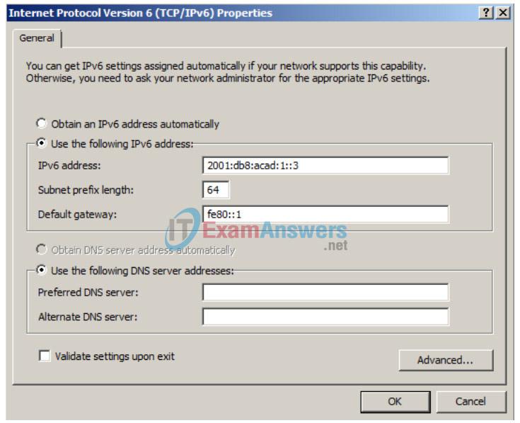 7.2.5.4 Lab - Configuring IPv6 Addresses on Network Devices Answers 13