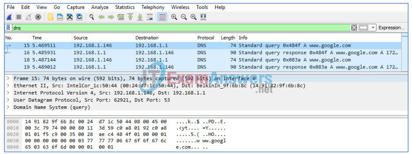 9.2.3.5 Lab - Using Wireshark to Examine a UDP DNS Capture Answers 12