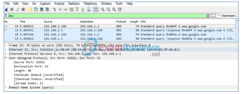 9.2.3.5 Lab - Using Wireshark to Examine a UDP DNS Capture Answers 13