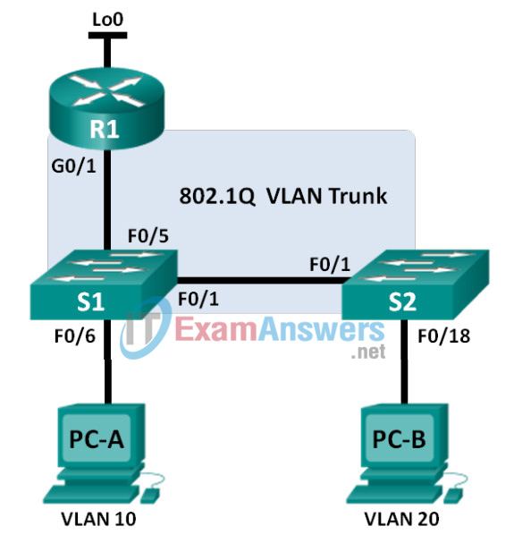 6.3.3.7 Lab - Configuring 802.1Q Trunk-Based Inter-VLAN Routing Answers 2