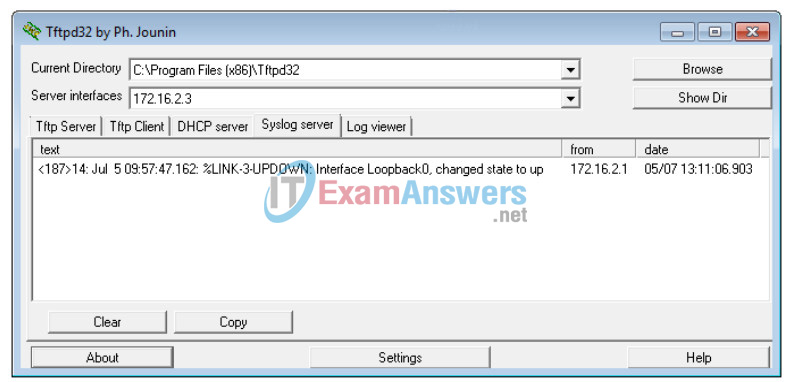 10.2.3.6 Lab - Configuring Syslog and NTP Answers 7